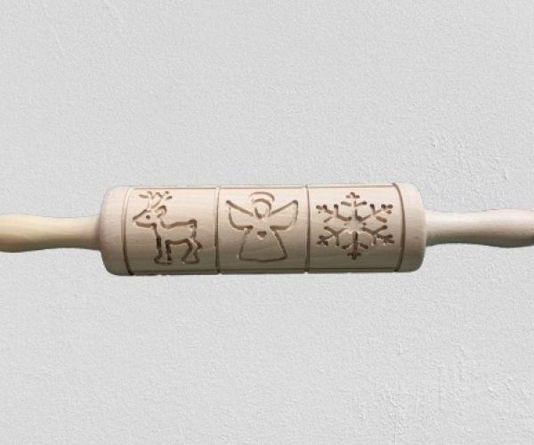 Karácsonyi mintás sütemény nyújtó