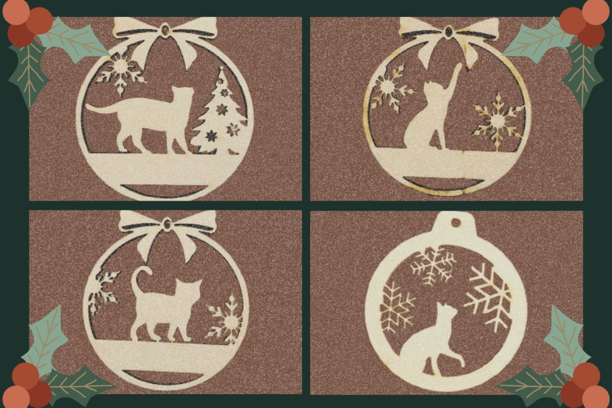 Dísz (macskás fadísz 4 db)